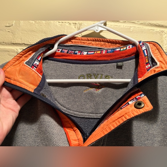 Orvis Mens signature grey quarter-zip sweatshirt size large - Picture 4 of 6